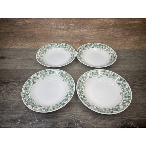 Christopher Stuart IVY PARK 8-1/4”Rimmed Salad/Soup Bowl Japan ~Set Of 4 - Picture 1 of 16